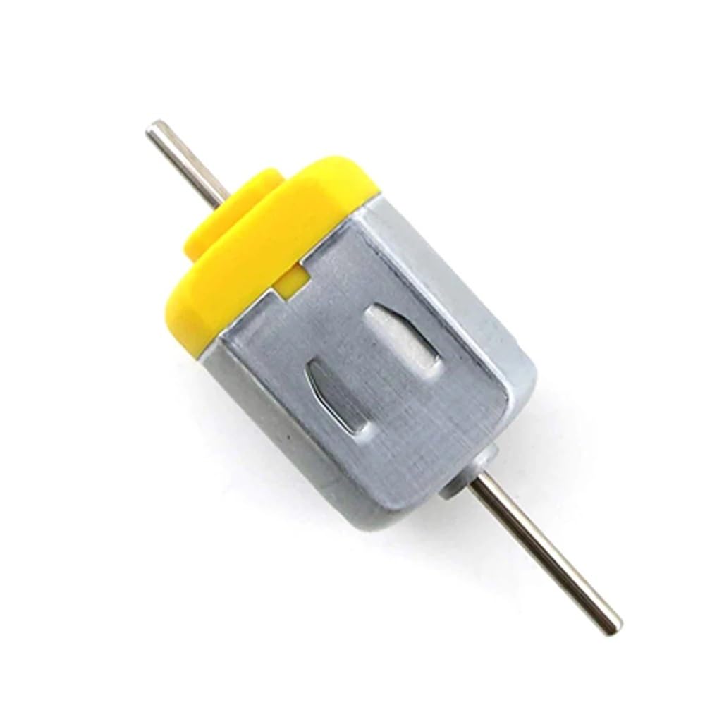 POWTAXBJGD DC 1.5V-12V 130 Carbon Brush Electronic Starter Double Shaft 3000-7000RPM DIY Toy Model Small Electronic Starter Wind Generator Making Accessories(Silver Back Motor)