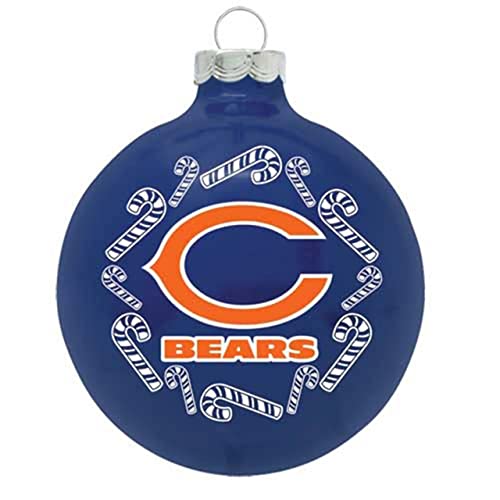 Topperscot NFL Chicago Bears Glass Ball Christmas Ornament, Team Color