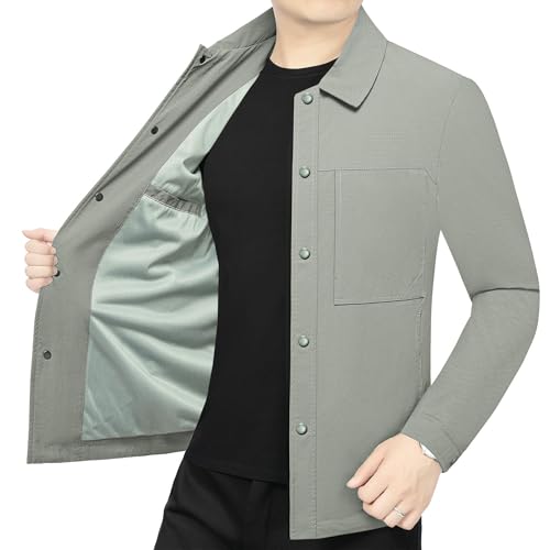 Veste décontractée homme avec col carré design coupe-vent léger - 3