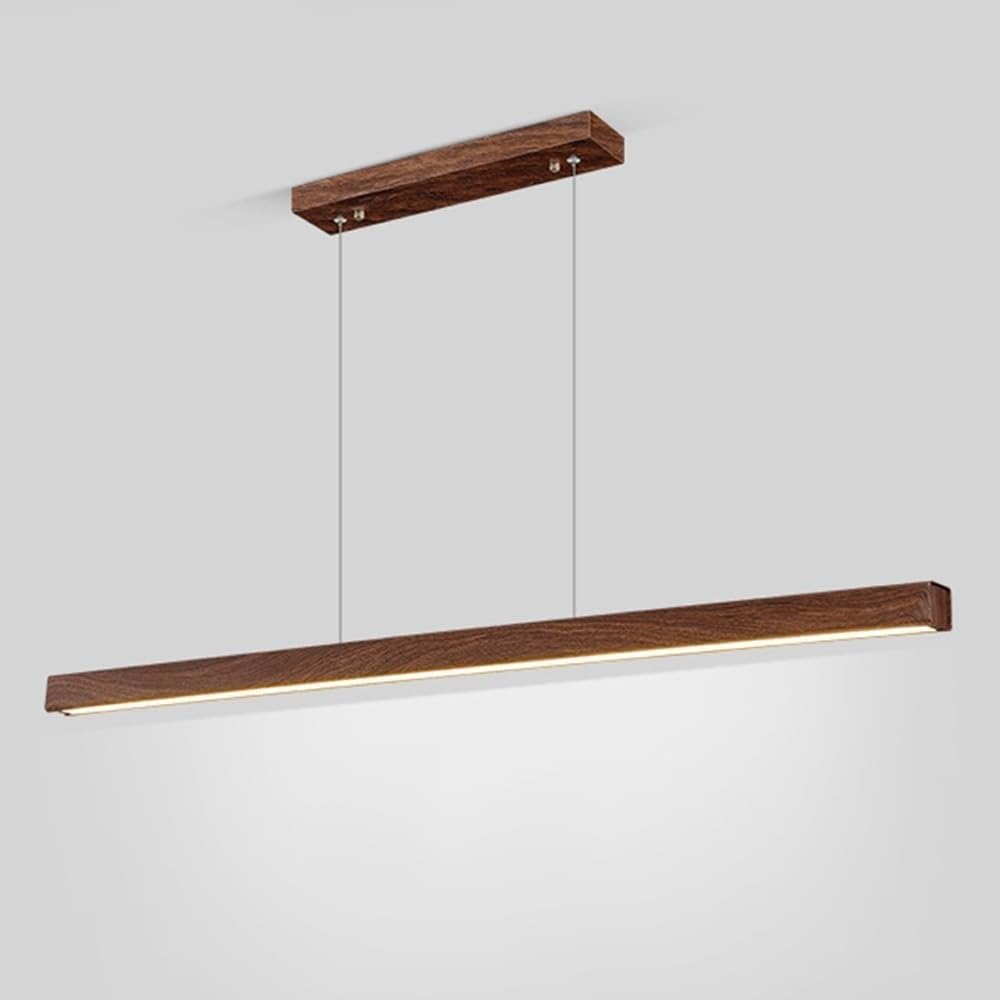 Lustre d'escalier suspension linéaire en grain de bois de type L
