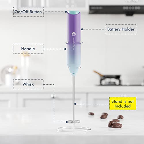 Image of Powerful Milk Frother Handheld Foam Maker, Mini Whisk Drink Mixer for Coffee, Cappuccino, Latte, Matcha, Hot Chocolate, No Stand, North Light
