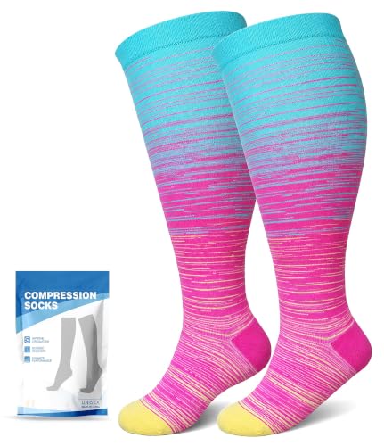 Image of Plus Size Compression Socks: Wide Calf for Women Men 20-30 mmHg