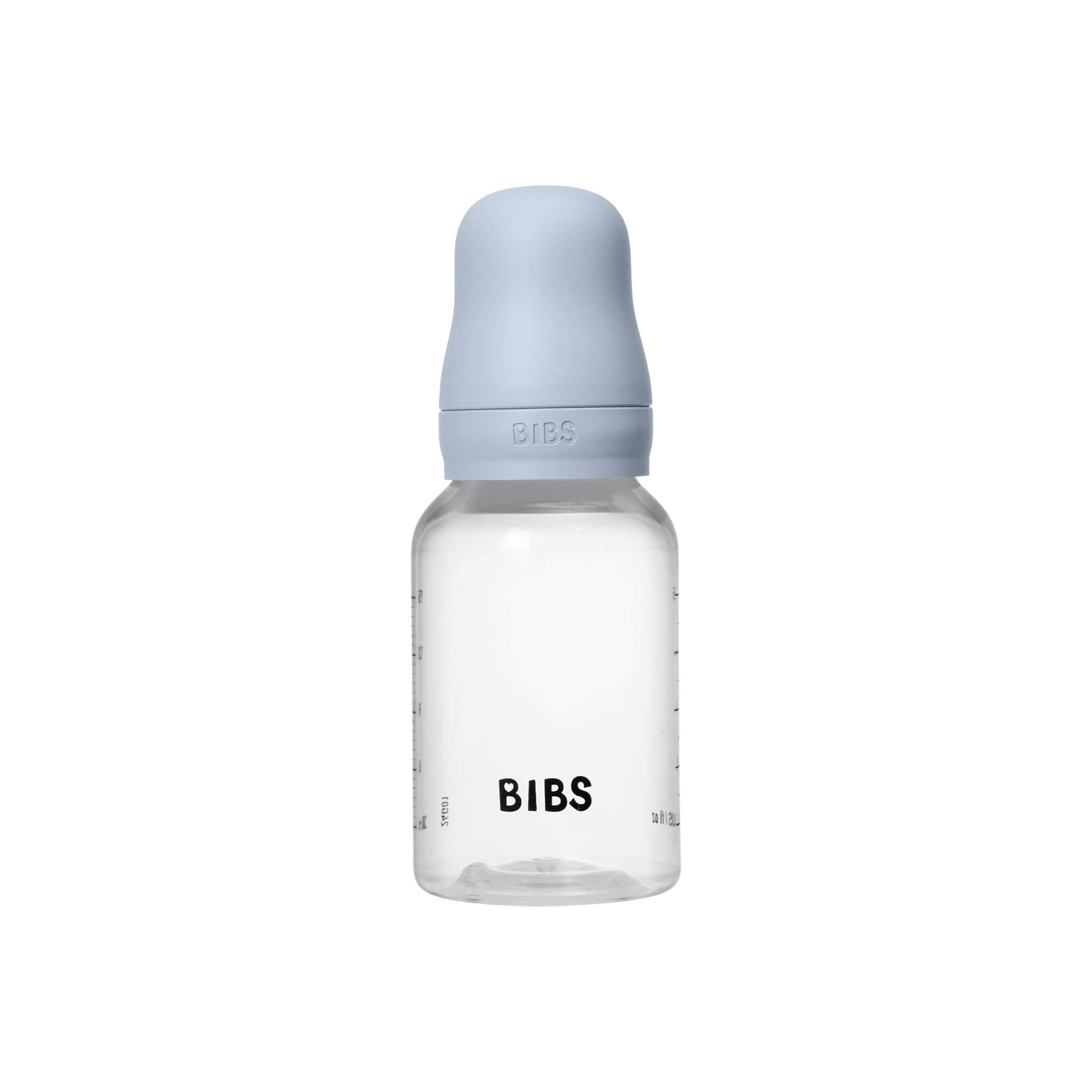 Biberon Baby BIBS 150 ml - Tettarella in silicone - Anti-coliche, senza BPA, tettarella tonda, flusso lento, leggero e facile da pulire, per neonati 0+ anni - Baby Blue