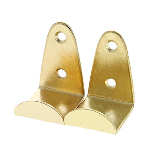 Image of MroMax Picture Photo Frame with Hook Metal Brace Bracket Hanger Gold Tone 30 x 26 x 37mm /1.18 x 1.02 x 1.46-inch (L x W x H) Small 2pcs
