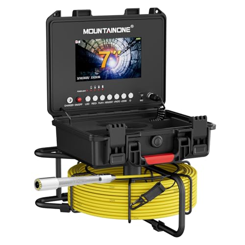 MOUNTAINONE Caméra d'inspection Canalisation 30M, 7' IPS Moniteur Camera Endoscopique avec DVR 12...
