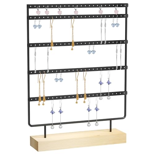 Chiluxendo 5 niveles Expositor Pendientes, Colgador Collares, Organizador de Joyas, Soporte de Joyería, Colgar Aretes de Joyero, Jewelry Organizer, para Pulseras, Tachuelas, Anillos y Relojes (Negro)