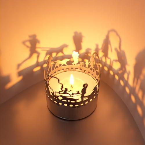 Hunde Schattenspiel - Windlicht mit Silhouetten von Hunderassen für magisches Schattenspiel Hunde-Liebhaber - Dekoration für Zuhause