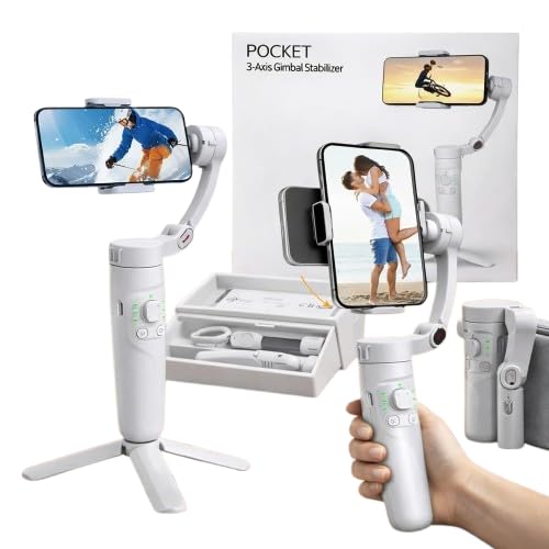 Gimbal stabilizer for Smartphone, M1 Handheld Foldable 3-Axis Gimbal with Tripod, Face Tracking Anti Shake Phone Stabilizer for Video Recording, Vlogging-image-24