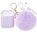 for Airpods Case, CTYBB Silicone Airpods Case Cover with Fur Ball Keychain Compatible with Apple Airpods 2/1 (Front LED Visible)