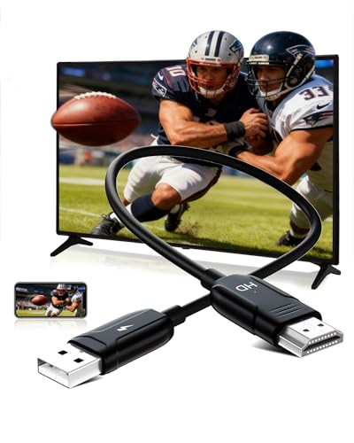Wireless HDMI Display Adapter, Wireless HDMI Cable for AirPlay/Miracast to 1081P HDTV Big Screen Mirroring Dongle Adapter Receiver Only Design for MacOS/iOS/Android/Windows, Black