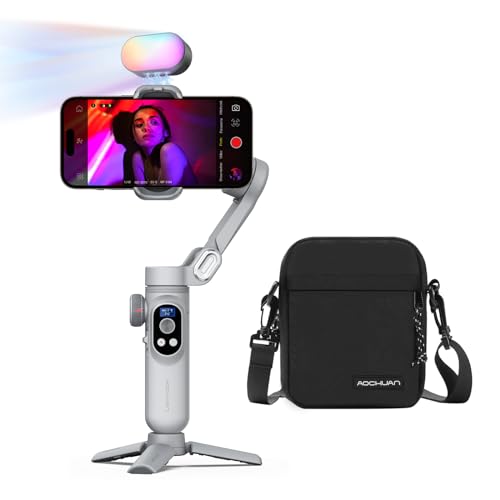 Image of AOCHUAN 3-Axis Gimbal Stabilizer for Smartphone Smart X Pro Kit Gray & B10 Storage Bag