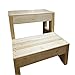 ZCJB Treppenhocker Bibliotheksleiter Robuster 2-Stufen-Hocker Aus Holz For Die Wohnküche, Naturbelassen Mit Kiefern- Und Wasserfarbe, Tragfähigkeit 500 Kg Tritthocker (Size : 50×60×50cm)