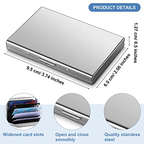 3 Pack Stainless Steel Credit Card Holder Metal Rfid Blocking Credit Card Case Protector Metal Id Card Wallet Business Card Holders With 6 Card Slots For Men Women Gift Box Package, Silver Black Blue #TOP1