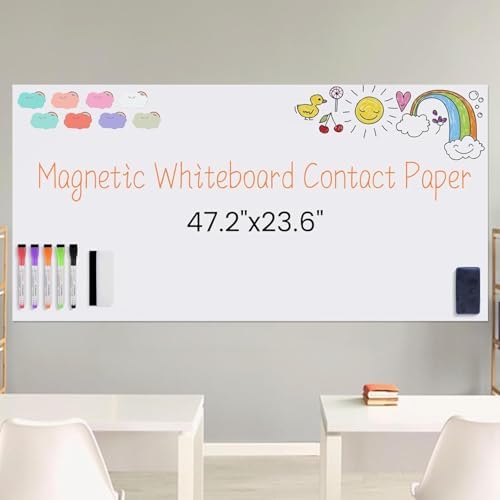 Set of Magnetic whiteboard Contact Paper, Measures 47.2 by 23.6 i...