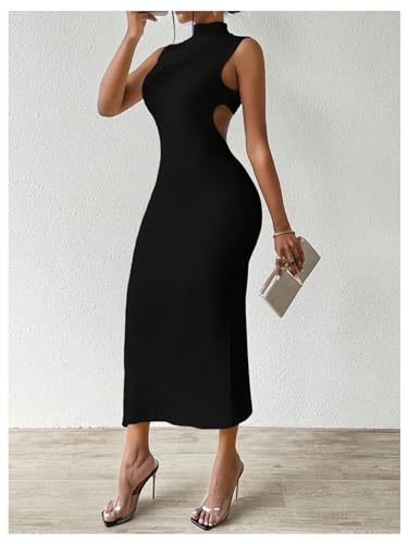 GORGLITTER Women's Open Low Back Cut Out Maxi Dress Summer Graduation Backless Night Out Bodycon Tank Long Sundresses4