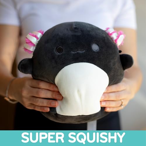 Image of Squishmallows Original 8 Inch Jaylen The Black and Pink Axolotl - Official Jazwares Plush - Soft, Cuddly Collectible Lizard Fish Stuffed Animal Toy - Gift for Boys, Girls, & Kids