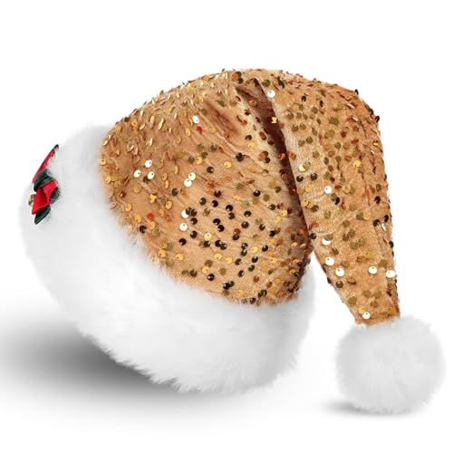 SKYDUE Weihnachtsmütze,Weihnachtsmützen Erwachsene -Weiches Material...