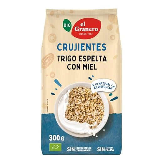EL GRANERO INTEGRAL TRIGO ESPELTA HINCHADO CON MIEL BIO, 300 g