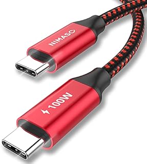 USB C to USB C Cable 1M,NIMASO USB Type C 100W/5A PD Fast Charging Lead with E-Mark Chip for Macbook Pro,iPad Pro 2021/mini6,MacBook Air,ChromeBook Pixel,Samsung Galaxy Note20/S21 Ultra/S20+/Note10