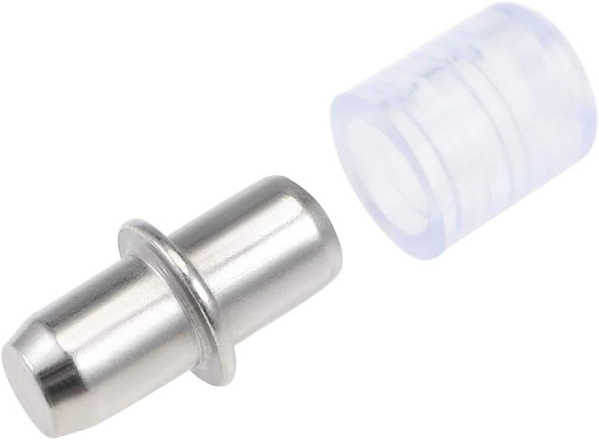 uxcell Shelf Bracket Peg 5x15mm Nickel Plated Holder Support Pins with Rubber Sleeves 100 Pcs