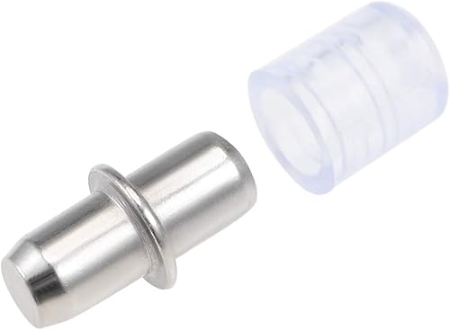 Miniatura 4 de uxcell Soporte para estante de 0.197x0.591 in niquelado con fundas de goma, 100 unidades