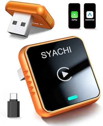 SYACHI 2 en 1 Adaptador CarPlay Inalámbrico con USB A/Tipo-C, Con...