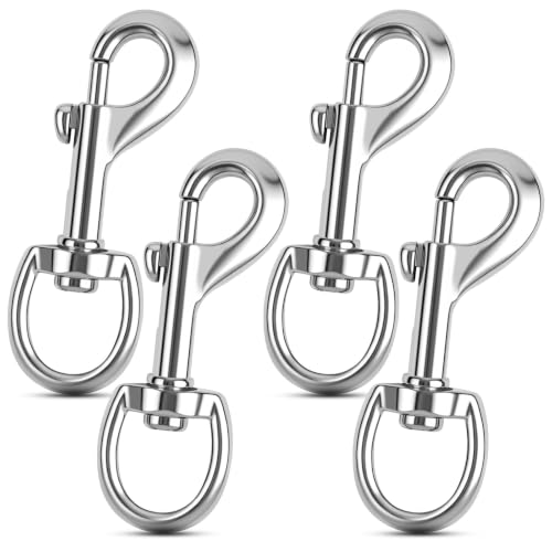ERKOON 3.5 Inch Swivel Eye Bolt Snap Hooks 154Lbs Load Capacity Zinc Alloy Single Ended Flag Clips Heavy Duty Trigger Bolt Hooks