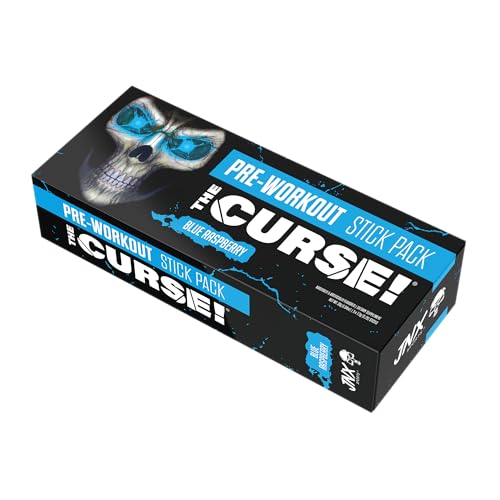 Image of JNX The Curse! Pre Workout Powder with Creatine, Blue Raspberry, 5 Servings | Pre workout powder for men & women with caffeine, L-Citrulline, Beta Alanine & Creatine for energy, pumps & performance.