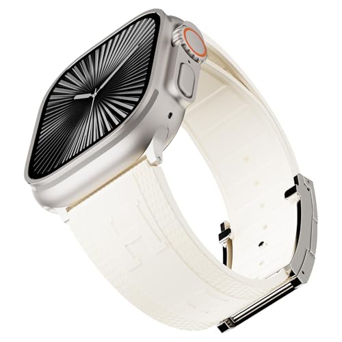 Sport Silicone Band Compatible with Apple Watch, Iconic H-Shaped Buckle by CrazyGrass - Used condition - Image 4