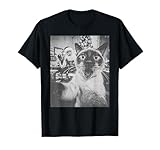Funny AI Siamese Cat Selfie with Santa Claus Christmas Meme T-Shirt