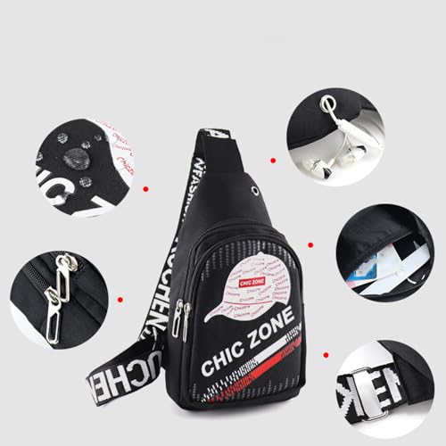 Crossbody Small Sling Bag for Women Men Casual Lightweight Chest Pack Athletic Backpack Multi Used Zipper Shoulder Daypack4