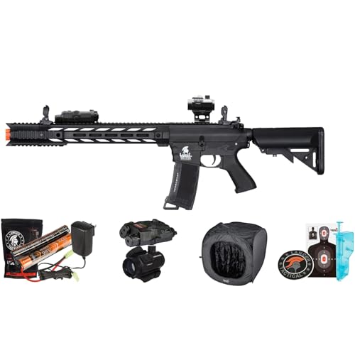 Lancer Tactical Gen 2 SPR Interceptor M4 GEN 2 Polymer with Red Dot & PEQ Box- High Speed Mid Mag (Speed Loader Included)