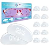 GMS Optical Adhesive Silicone Nose Pads for Glasses | 1.8mm Reg-Thin, 13mm Small | Non Slip Glasses Grips for Sunglasses and Eyewear w/Super Sticky Backing for Kids & Small Frames (10 Pairs, Clear)