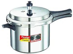 Prestige Popular Plus Induction Base Aluminium Outer Lid Pressure Cooker, 5 Litres, Silver