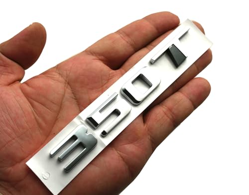 Image of 1Pc 350T Logo Emblem Compatible with CT4 CT5 XT4 XT5 Rear Turnk 350 T Nameplate 3D Badge (Chrome)
