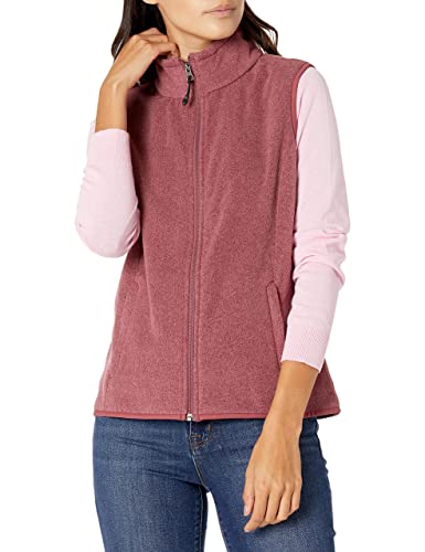 Amazon Essentials Women's Classic-Fit Sleeveless Polar Soft Fleece Vest (Available In Plus Size), Burgundy Heather, Medium #TOP2