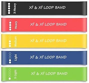 Resistance Mini Loop Band Set (Pack of 5) Hip/Toning Exercise for Gym Booty Belt/Latex/Thera/Theraband for Fitness, Multicolor.