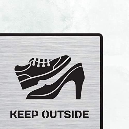 Image of CVANU 1pc Silver Acrylic KEEP OUTSIDE Self-Adhesive Sign Board for Office /Hospital /Cafe Sign Board c74
