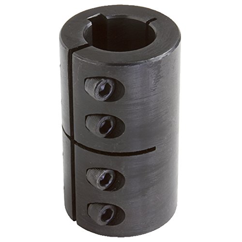 Climax Part ISCC-200-200-KW Mild Steel, Black Oxide Plating Clamping Coupling, 2 inch X 2 inch bore, 3 3/8 inch OD, 4 7/8 inch Length, 3/8-24 X 1 Clamp Screw
