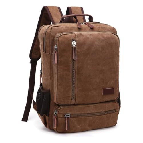 Mochila de Lona Executiva Casual para Notebook e Viagem (Marrom)