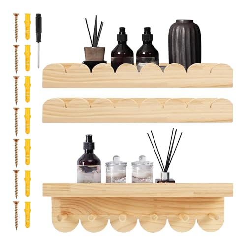 Estanterías De Almacenamiento Para Libros Infantiles - Organización De 3 Piezas De Madera Con Ahorro De Espacio | Estanterías Flotantes Robustas para Guardería - Para Familia, Niño, Niña, Interior, Ho