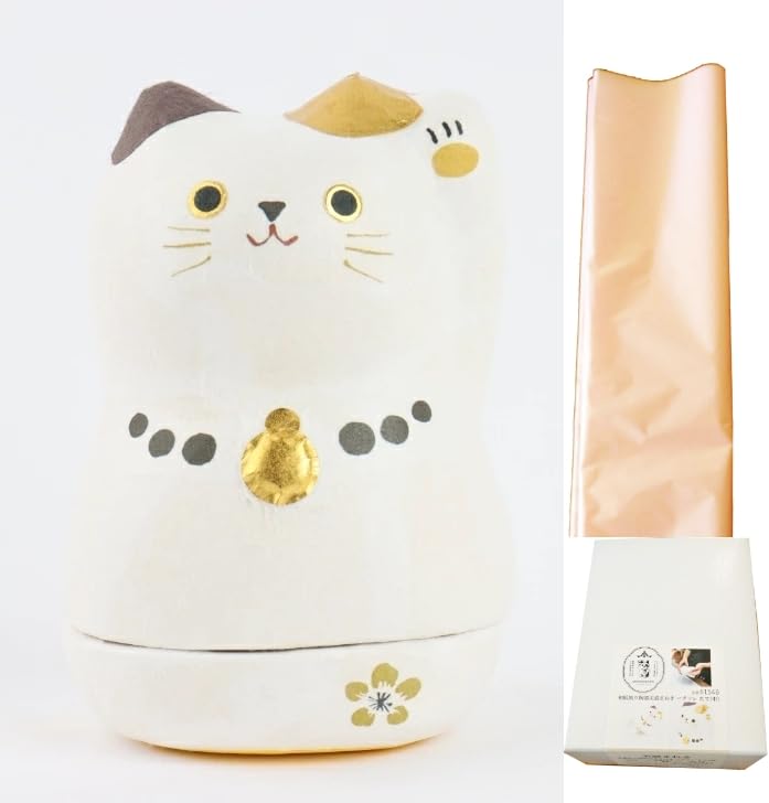 Amazon.co.jp: 石川紙業「和紙貼り陶器 美濃まねき ハチワレ たて（中