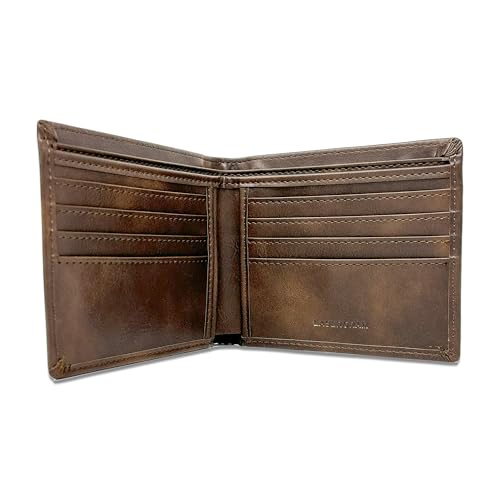 LaserGram Faux Leather Bi-Fold Wallet, Tuna Fish, Personalized Engraving Included (Rustic with Gold)2