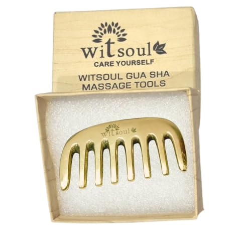 Image of WITSOUL Kansa Comb Massage Tool - kansa Comb for Hair Fall /Growth /blood Circulation & Stress Relief Best for Head Massage (M)