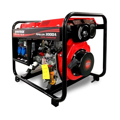 Syntrox Stromerzeuger, Notstromaggregat, Aposan, 220 Volt, 2,8 kW, Dieselgenerator, Elektrostart, Camping, Diesel Notstromgenerator, Umweltfreundlich, Powerstation, Leichte Reinigung