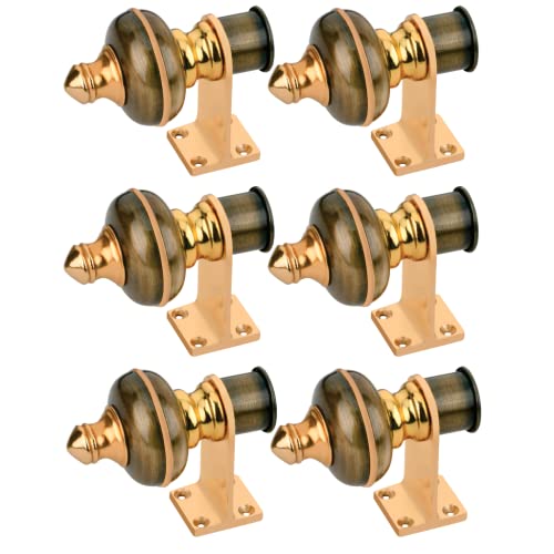 Image of Stylish Curtain Hooks /Curtain Knobs /Rod Rail Bracket for Home Purple Gold Finish (6P, Antique)