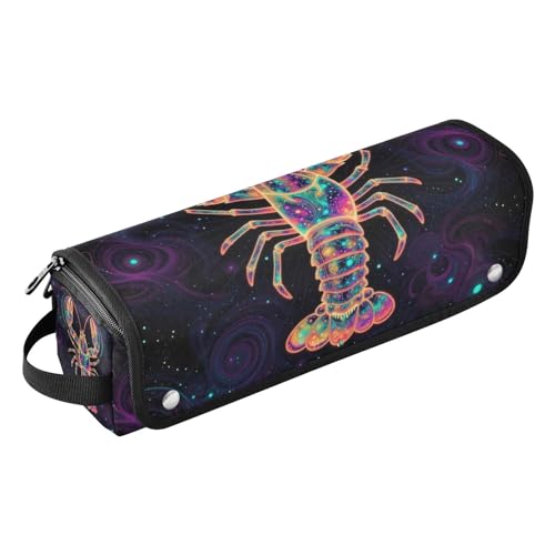 Bolsa de viaje para herramientas de cabello con tapete resistente al calor, organizador portátil para plancha y accesorios de peluquería Cosmic Neon Lobster Galaxy miniatura 1