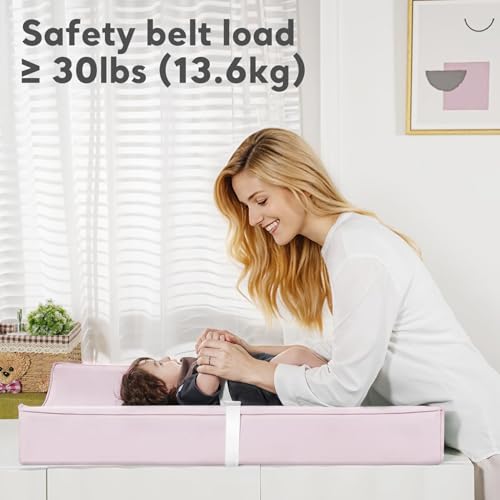 Baby Changing Pad, Waterproof Diaper Changing Pad for Dresser and Table, Leather Wipeable and Easy to Clean, Light Pink 78 * 40 * 11Cm - Image 4