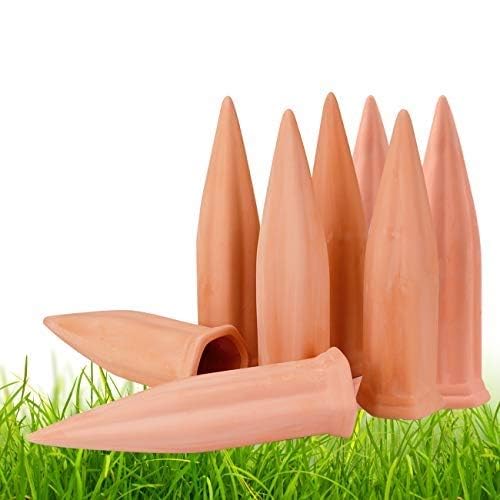 Plant Watering Devices 8 Pack Terracotta Vacation Plant Waterer Wine Bottle Watering Stakes Slow Release Plant Watering Spikes Self Watering Devices for Indoor Outdoor Plants (8)