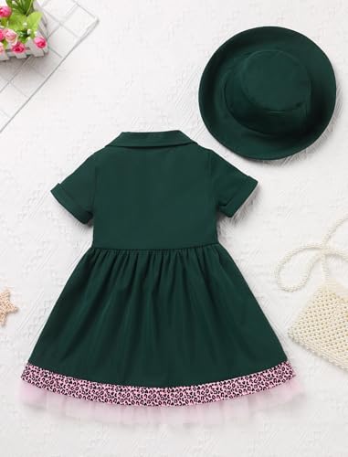 FYMNSI 1st Birthday Girl Outfit for Baby Wild Animal Jungle Safari Birthday Dress and Hat Toddler Giraffe Cake Smash Clothes4